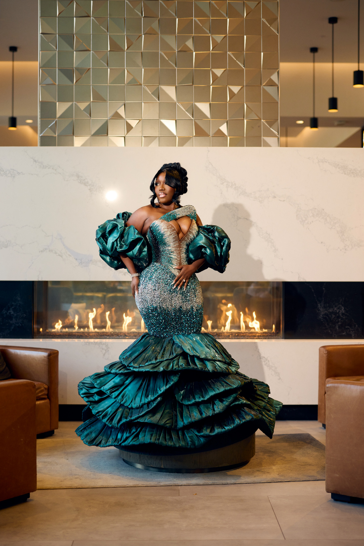 Mary in an emerald gown portrait